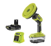 Ryobi R18CPS-120G Brosse rotative à batterie 18V ONE+, idéale pour nettoyer différentes surfaces. Diamètre 15 cm et rotation à 210 g/min. Avec batterie 2.0 Ah et chargeur