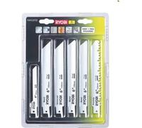 Ryobi RAK06RB Kit 6 lames de scie droite 6"/4" 5/10/14/24TPI Bois Métal Plastique