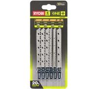 RYOBI - Lot 6 Lames Bois Optimisées ONE+ pour Scie Sauteuse Sans Fil à Ergot en T - Qualité Menuisier, pour Coupes Droites, Finition, Chantournage des Planches, Mélaminés, Contreplaqués - RAK6JSBW