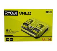 Ryobi RC18240 - chargeur double 18 V ONE+™ (sans batteries), rapide et compact