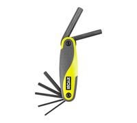 RYOBI RHFHK-7 Jeu de clés mâles hexagonales pliantes 7 pièces - Clés Allen métriques, format compact, acier résistant - Bricolage & maintenance