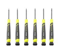 Ryobi - RHSDSPCT6 - Set de 6 Tournevis de Précision Torx Magnétiques - T5 à T10 - Embouts oxyde noir, capuchon rotatif - Réparations électroniques & travaux minutieux