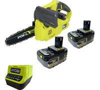RYOBI RY18CS20A-0 18 V ONE+ tronçonneuse à chaîne sans fil 20 cm Compact + 2x batterie 4,0 Ah + chargeur