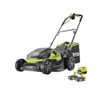 Ryobi RY18LMH37A-225 Tondeuse Hybride sans Fil avec 2 Batteries 2,5 Ah Sac de ramassage 45 l