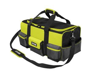 RYOBI Sac à Outils 49 L RSSLTB1 Ouverture Large et Poignée Renforcée | 49 litres de volume central, sangles rembourrées, nombreuses poches, transport d'outillage électroportatif et manuel