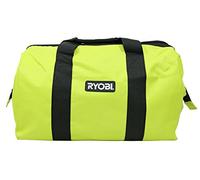 Ryobi Sac d'entrepreneur à large ouverture pliable avec fermeture éclair sur le dessus et coutures croisées en X Vert