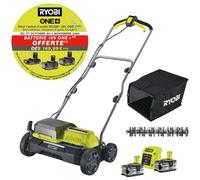 Ryobi Scarificateur sans fil RY18SFX35A-240 18V One+ 2x4,0Ah chargeur 35 cm Brushless poignée réglable