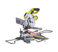 RYOBI Scie à Onglets 1500W EMS216L - Lame Ø216mm 48 dents, Laser Intégré, Table Pivotante, Coupe Précise du Bois, Plinthes, Lambris - Rangement Accessoires Intégré