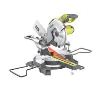 RYOBI Scie à Onglets Radiale 2000W EMS305RG Ø305 mm 48 Dents et Laser | Glissières fixes à l'avant, gain de place contre un mur, 2 extensions télescopiques, buse et sac à poussière fournis