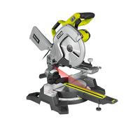 RYOBI Scie à Onglets Radiale EMS254L Ø254 mm 48 Dents et Table Aluminium | Guidage laser, glissières sur roulements à billes, grande capacité de coupe, extensions t sac inclus, bois, PVC