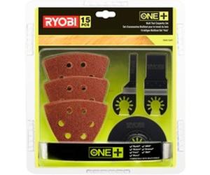 Ryobi Set de lames de ponçage et de scie RAK15MT, 15 pièces, pour outil multifonction, Jeu de lames de scie