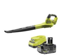 Ryobi Souffleur 18V One+ Batterie 4Ah et Chargeur | Nettoyez facilement feuilles et débris grâce à un souffleur 245 km/h, batterie 4Ah haute autonomie incluse.