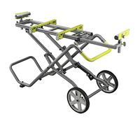 RYOBI - Support Universel à Roulettes Pour Scie à Coupe d’Onglets - Hauteur et Largeur Ajustable par Levier, Pliable, pour Rangement Horizontale avec la Scie Montée - Extension Max. 279cm - RLSW01