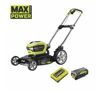 RYOBI Tondeuse à gazon sans fil RY36LMMX51A-140 36V 4Ah, Tondeuse à gazon sans fil, tondeuse à gazon sans fil, largeur de coupe 51 cm, portée 700 m²