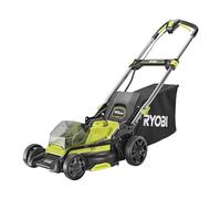 RYOBI Tondeuse Brushless 18V One+ Ø40 cm RY18LMX40C-0 (sans Batterie) | Bac semi-rigide de 50 L, hauteur de coupe centralisée sur 7 positions, guidon repliable pour le rangement, gamme 18V ONE+