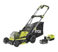 Tondeuse poussée 18V - RYOBI - Ø coupe 40 cm - Ramassage et mulching - 1 batterie 18V 5 Ah + 1 chargeur