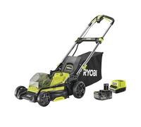 Tondeuse poussée 18V - RYOBI - Ø coupe 40 cm - Ramassage et mulching - 1 batterie 18V 5 Ah + 1 chargeur