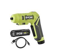Ryobi Tournevis électrique 4V RSDP4-120G – 5 Nm, 1 vitesse, LED, Quick Turn, USB-C, 2,0 Ah, 2 embouts