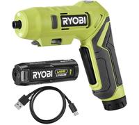 Ryobi Tournevis électrique 4V RSDP4-120G – 5 Nm, 1 vitesse, LED, Quick Turn, USB-C, 2,0 Ah, 2 embouts