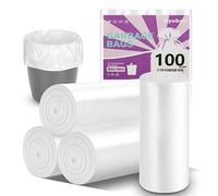 Ryobyo Lot de 100 petits sacs poubelle de 2 à 4 gallons, extra résistants, non parfumés, extensibles, à serrage rapide pour salle de bain, cuisine, bureau