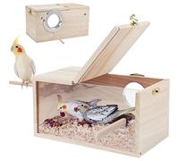 Rypet Nichoir pour perruches - Design Transparent - Nichoir à Oiseaux avec perchoir en Bois - pour calopsittes inséparables, perruches, pinsons, canaris - Taille L