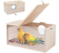 Rypet Nichoir pour perruches - Design transparent - Nichoir d'élevage avec perchoir en bois - Cage à oiseaux pour calopsitte, inséparables, perruches, pinsons, perroquets canaris