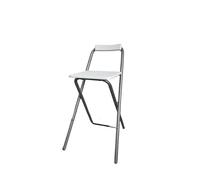 RYQZHHY Tabourets Hauts Pliants Tabouret de Bar Pliable avec Dossier for comptoir créatif(Silver-White)
