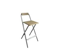 RYQZHHY Tabourets Hauts Pliants Tabouret de Bar Pliable avec Dossier for comptoir créatif(Silver - Wood Grain)