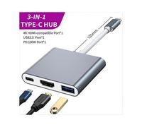 RYRA 3 In1 Type C USB HUB To 4K HDMI-compatible USB 3.0 PD 100W Charging Adapter