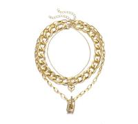 RYRYR Colliers personnalisés for femmes, mode amitié, 1 pièce, pendentif cadenas à clé, chaîne à maillons, ras du cou, couches, déclaration, vente en gros, bijoux, accessoires, cadeaux for filles