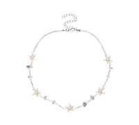 RYRYR Colliers personnalisés for femmes, mode, amitié, vacances, plage, vent, perles de verre, mélange et assortiment, étoile de mer, gravier, cadeaux for filles