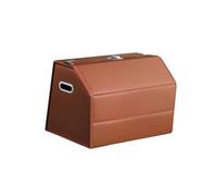 RYRYR Organisateur de coffre voiture, grand rangement, organisateur pliable et multifonctionnel en cuir PU avec couvercle, boîte portable for outils bagages(Brown)