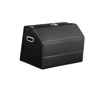 RYRYR Organisateur de coffre voiture, grand rangement, organisateur pliable et multifonctionnel en cuir PU avec couvercle, boîte portable for outils bagages(Black)