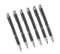 RYRYR Stylos à encre gel, lot de 6 stylos bille rétractables en métal, écriture fluide, dimensions : environ 14 x 1 cm(Black)