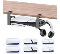 Rysker Support PS5 sous la Bureau Compatible avec Console PS5/ Slim/Pro, Support Horizontal PS 5 et Support Stealth Mount pour Play Station 5, Accessoires pour Rangement PlayStation 5