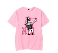 RYSXJLX Beabadoobee T-shirt imprimé « The Space in Between Tour » 2025 Nouvel été Femmes Hommes T-shirt décontracté à manches courtes, rose, 4XL