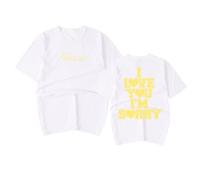 RYSXJLX Gracie Abrams Merch I Love You I'm Sorry Logo T-Shirt Femmes Hommes Mode Casual T-shirt à manches courtes, blanc, L