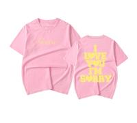 RYSXJLX Gracie Abrams Merch I Love You I'm Sorry Logo T-Shirt Femmes Hommes Mode Casual T-shirt à manches courtes, rose, M