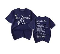 RYSXJLX Gracie Abrams Merch The Secret of Us T-shirt femme homme tendance décontracté à manches courtes, bleu marine, M