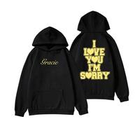 RYSXJLX Gracie Abrams Sweat à capuche unisexe à manches longues avec inscription « I Love You I'm Sorry 2024 », Noir , M