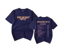 RYSXJLX Gracie Abrams T-shirt The Secret of Us pour femmes et hommes Album Merch Mode Décontracté T-shirt à manches courtes, bleu marine, S