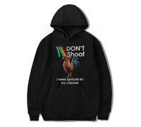 RYSXJLX Hot Game ARC Raiders Merch Dont Shoot Sweat à capuche imprimé amusant - Pull unisexe à manches longues, streetwear décontracté, cadeau pour fan de jeu, Noir , L