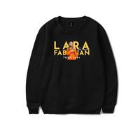 RYSXJLX Lara Fabian Sweat à capuche Je T'aime Tour 2024 col rond unisexe rétro classique à manches longues, Noir , M