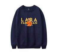 RYSXJLX Lara Fabian Sweat à capuche Je T'aime Tour 2024 col rond unisexe rétro classique à manches longues, bleu marine, L