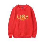 RYSXJLX Lara Fabian Sweat à capuche Je T'aime Tour 2024 col rond unisexe rétro classique à manches longues, Rouge, XXL