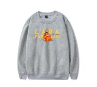 RYSXJLX Lara Fabian Sweat à capuche Je T'aime Tour 2024 col rond unisexe rétro classique à manches longues, gris, M