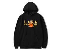 RYSXJLX Lara Fabian Sweat à capuche Je T'aime Tour 2024 Femmes Hommes Rétro Mode Classique Sweat à Manches Longues, Noir , L