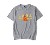 RYSXJLX Lara Fabian T-shirt Je T'aime Tour 2024 Femmes Hommes Tour Merch Mode Casual T-shirt à manches courtes, gris, L