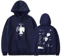RYSXJLX Milo J Sweat à capuche Milo J 111 Album Femmes Hommes Hoodies Casual Mode Rétro Classique Manches Longues, bleu marine, M