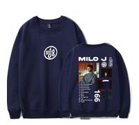 RYSXJLX Milo J Sweat à capuche Milo J 166 Album ras du cou unisexe décontracté mode rétro classique manches longues (M, bleu marine), bleu marine, M